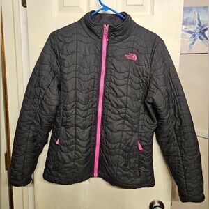 The North Face Black Pink Quilted Jacket Coat Womens Large
